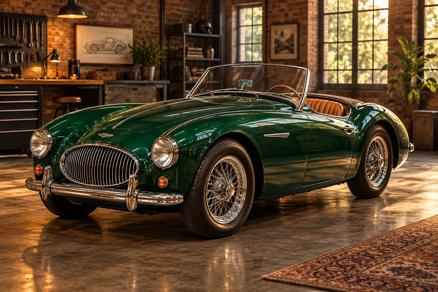 Optional car-reference study: the roadster shape and wheels are visible together.